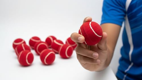 12 Pack Tennis Cricket Balls – Durable Felt Practice Cricket Training Balls for Lawn, Backyard & Outdoor Street Cricket, Hard & Heavy 80 Grams Red Ball for Batting Bowling Casual Matches & Tournaments - Thumbnail 5