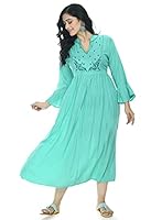 AnjuShree Choice Women's Cotton Anarkali Kurti (ASC034RAMAGAGRI-xl_Light Blue_X-Large)