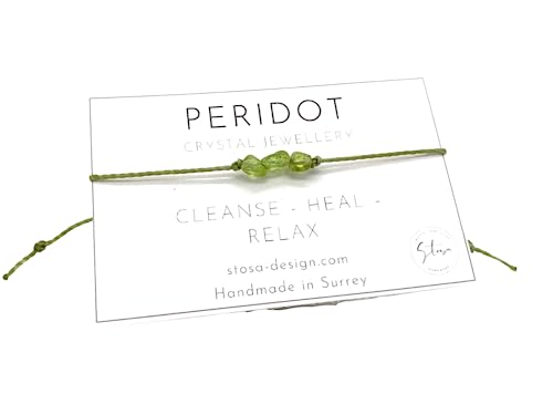 Stosa - Crystal String Bracelet, Crystal String Anklet, Crystal Friendship Bracelet - Handmade (Peridot)