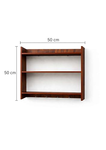 Image of Collection Premium MDF Wood 3-Tier Spice Rack & Multipurpose Wall Shelf | Kitchen Storage Organizer for Spice Jars, Bathroom, Living Room & Bedroom | Durable Wall-Mounted Wooden Rack