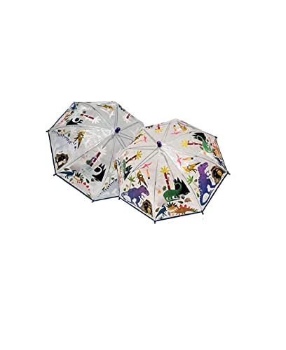 Parapluie transparent enfant pour s'amuser sous la pluie avec les dinosaures Floss & Rock