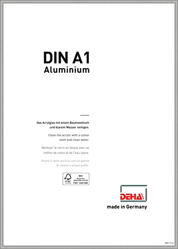 DEHA Design marco de aluminio Boston, 59,4x84,1 (A1) cm, plata escarchada Cover