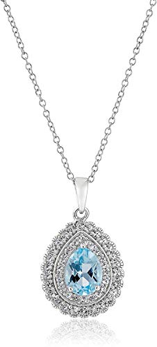 MORGAN & PAIGE .925 Sterling Silver Rhodium Plated Genuine Sky ...