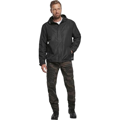 Individual Wear Men's Fleece-Lined Full Zip Windbreaker - Weather-Resistant Casual Outdoor Jacket w/Adjustable Hood, Black, 3X-Large4