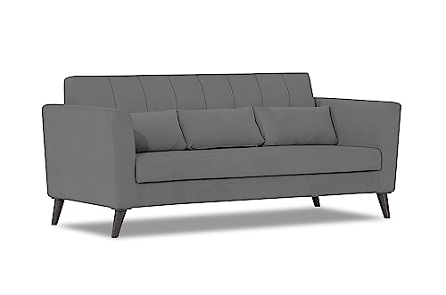 Image of Adorn India Daniel 3 Seater Sofa (Grey) (3 Year Warranty)