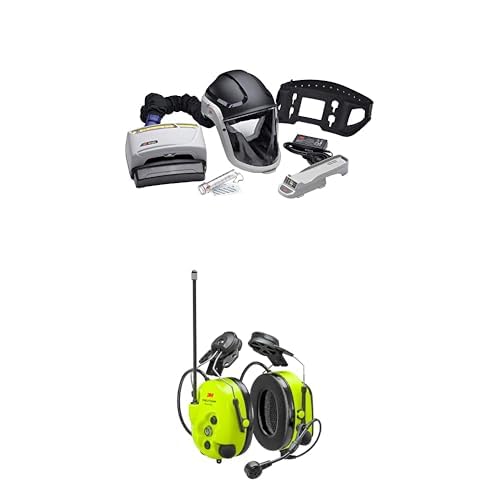 3M PAPR Versaflo Powered Air Purifying Respirator Kit, Heavy Industry, All-in-One Respiratory Protection PELTOR LiteCom Plus Headset Hearing Protector, 2-Way Radio, Hands-Free