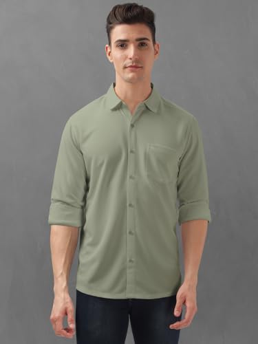 Image of BULLMER Trendy Regular Fit Solid Full Sleeve Causal Shirt for Men.
