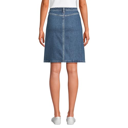 Lands' End Women's Soft Denim Mid Rise Button Through Mini Skirt2