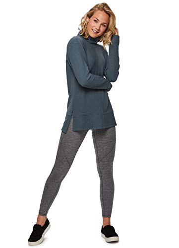 Rbx Active Women's Quilted Lightweight Cowl Neck Tunic Pullover Sweatshirt F19 Green M #TOP4