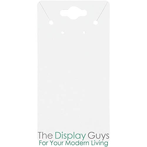 Image of 500-Pack Flat 2x4 Pre-Punched Hanging Jewelry Earrings & Necklace Display Cards (White Kraft Paper)