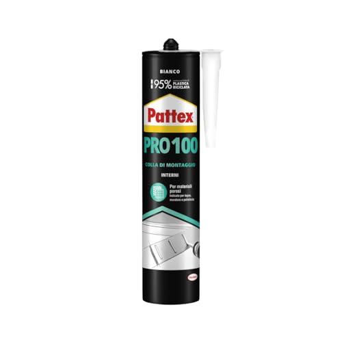 Pattex PRO 100 Colla di Montaggio Base Acqua, 400 g