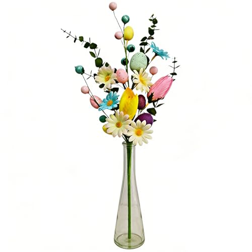 Artificial Easter Flowers - Holiday Stem Decorations,Easter Egg Stems Flowers - for Vase Floral Arrangement Table Centerpiece Gathering Living Room