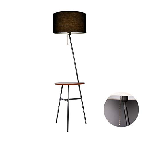 Lampadaire trépied E27 avec table basse en bois pour salon et chambre coloris C