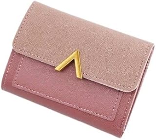 محفظة للنساء لحمل بطاقات الائتمان جيب والفتيات حافظة هوية الصراف الآلي نقود جلد صناعي dark pink