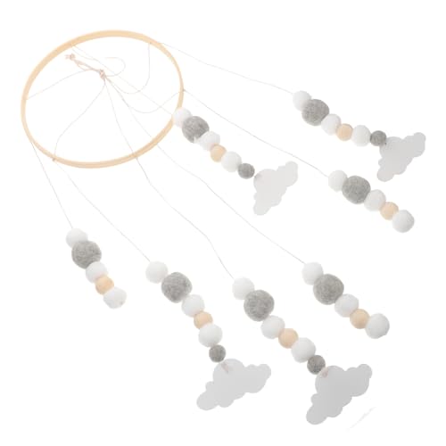 KOMBIUDA Bassinet Mobile Crib Mobile for Girls Decor Ball and Wooden Bead Sleep Soothing