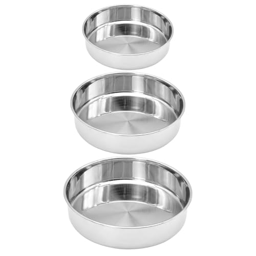 hausleben 3er Set Edelstahl Backformen – Runde Back- & Auflaufformen | Hochwertige Ofenformen für Kuchen, Aufläufe & Gratins | Robust, Rostfrei & Spülmaschinenfest