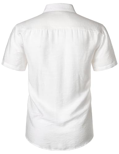 ZEROYAA Men's Casual Short Sleeve Button Down Shirt Vacation Beach Summer Lightweight Textured Shirts4