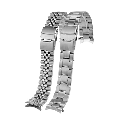 Bracelet jubilé à extrémité incurvée 20/22mm acier massif remplacement Seiko - 5