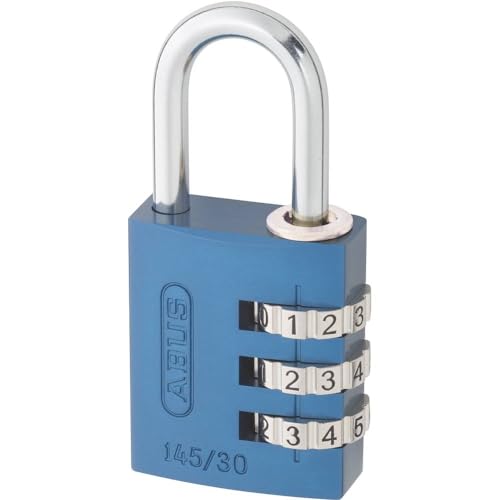 Cadenas à combinaison 30 mm Abus 145/30 bleu sans clé avec code personnalisable