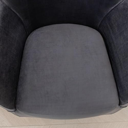 Housse de fauteuil à dossier haut vert canard en velours extensible une pièce - 8
