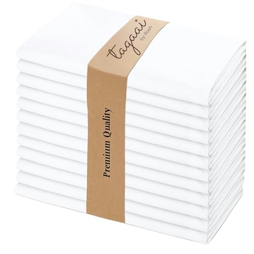 Servilletas de Tela de Algodón Blancas Cuadradas Pack de 6 miniatura 1