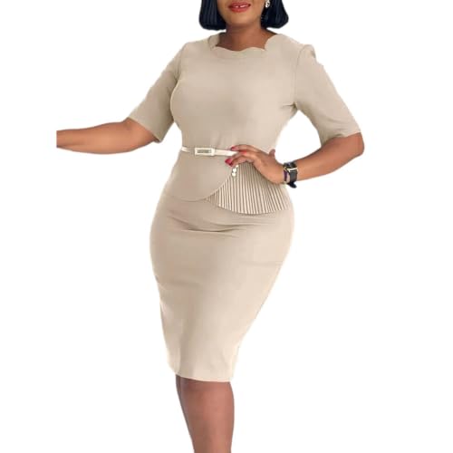 Vestidos de noche africanos midi de media manga para ir a la oficina