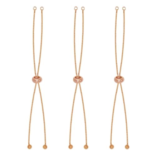 Image of SATRA TRADERS Brass Adjustable Slider Chain With End Stopper Bracelet | Size : 4inch | Qty : 2pcs | B3
