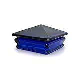 Woodway Glass Pyramid Post Cap, fits 3.5', in Cobalt Blue, 1 PC