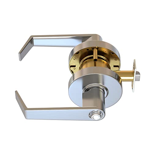 Laniti Commercial Door Handle Hardware Classroom Door Lock Function Keyed Lever Style Handle Brushed Chrome Finish - Ansi Grade 2 (Privacy/Bathroom) #TOP7
