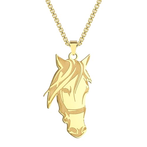 Bijoux animal homme : collier pendentif de cheval fait main pour amateur d'équitation