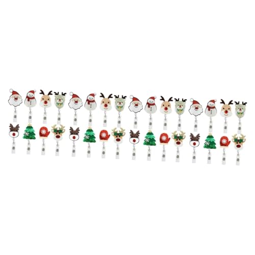 Porte-badge rétractable de Noël | Lot de 4 ensembles cadeaux pour collègues