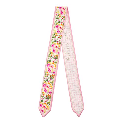 QIUTIMIY 1 Pack Purse Scarf Handbags Skinny Twill Hair Scarves Narrow Neck Scarf Band Women Fashion Accessories Bag Charms