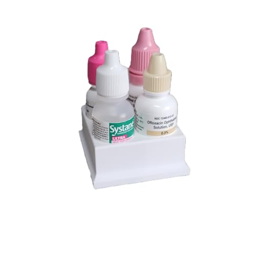 Znet3D Eye Drop Bottles Organizer & Storage – 4-Slot Holder (White)