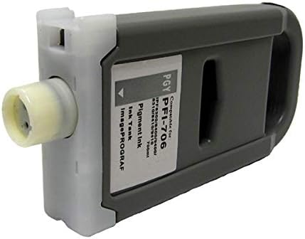 Miniatura 2 de Vivid Colors Cartucho de tinta compatible con PFI-706 para impresoras Canon PFI-706PGY (23.7 fl oz, gris foto) para impresoras iPF8400, iPF8400S,