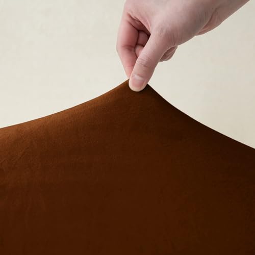 Image of HOKIPO 200 GSM Premium Velvet Sofa Cover 1 Seater Fully Covered, Rustic Brown (NEW-AR-4736-RBR)