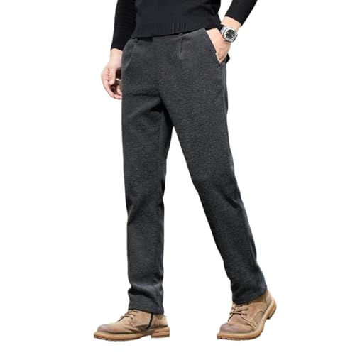 Men's Warm Winter Herringbone Business Casual Pants