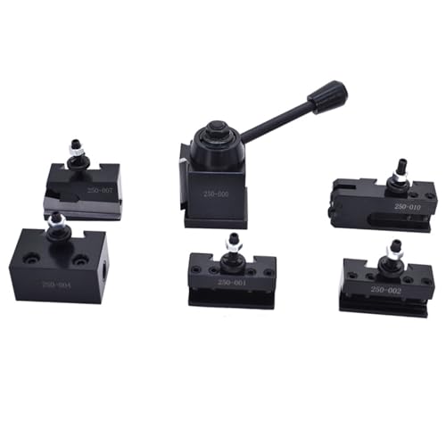 OXA Tool Post Set 250-000 Wedge Type Quick Change Tool Post Set 8 Inch Swing Dia 6Pcs