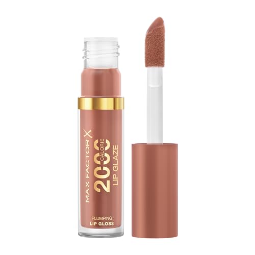 Max Factor 2000 Calorie Lip Glaze Caramel Swish, Full Shine Lip Gloss, Nourishing with Hyaluronic Acid & Squalane
