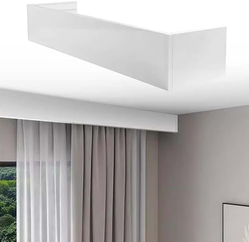 Modern Heavy Duty Window Curtain Pelmet Cornice - Ceiling Mount Valance Board, Easy Install Home Decor, 12.5ft Length, No Tracks Required, Stylish &