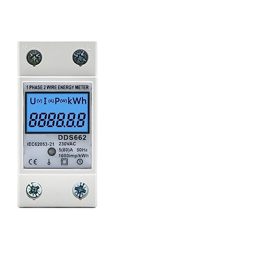 Compteur électrique KWh monophasé 230V avec écran LCD rétroéclairé