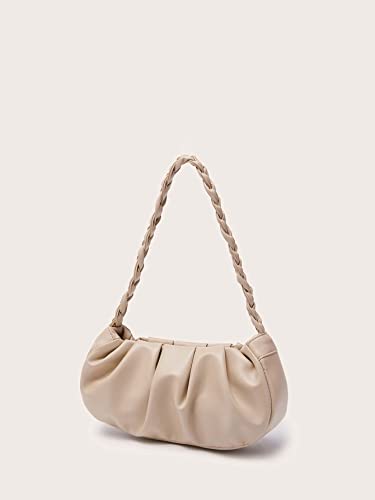 Verdusa Women's Pleated PU Leather Shoulder Bags Clutch Handbag with Braided Handles2