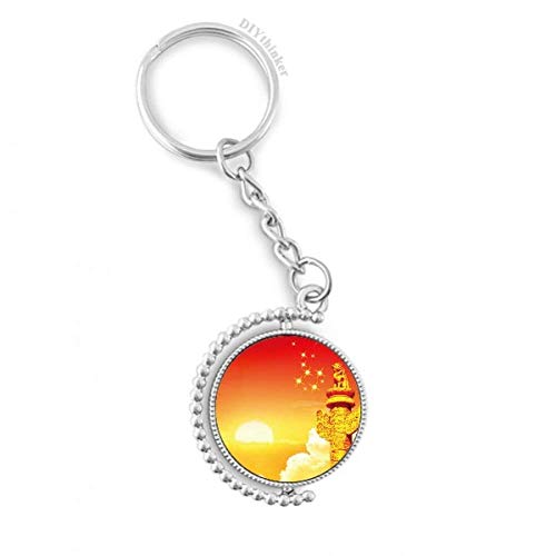 Porte-clé drapeau rotatif colonne d'ornement sun star DIYthinker 3x9cm