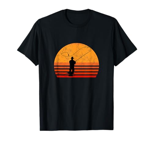 Fliegenfischen Sonne Vintage Angler Fischer Hobby Geschenk T-Shirt