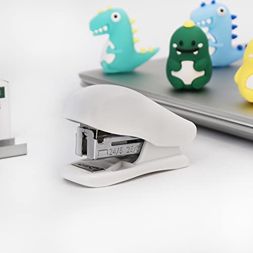 Mini Stapler with Staples, Office Desktop Stapler,25 Sheet Capacity,Small Stapler with 640 Standard Staples, Easy to Carry and Store，Cute Compact Travel Size Stapler for Office School Family (White) - Thumbnail 6