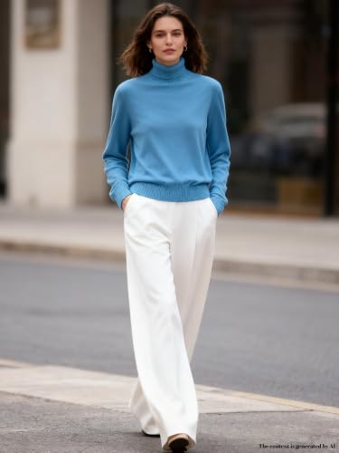 Image of SANGTREE Women's Turtleneck Sweaters Long Sleeve Pullover Tops | Breathable Lightweight Fabric| Fall Winter Fashion Outfits| Perfect for Daily,Office,Vacations,Holiday,Family Gatherings Etc.
