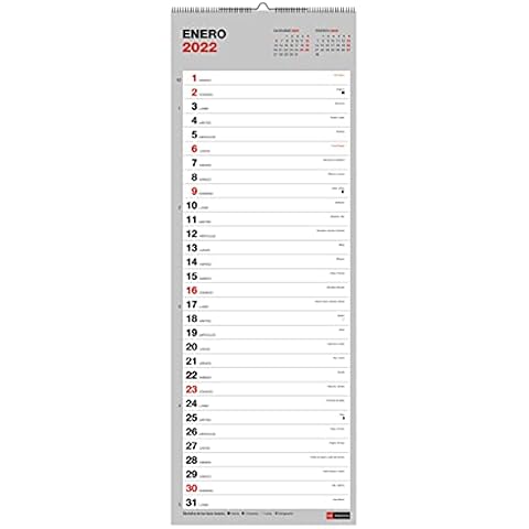 Miquelrius MR28093 - Wandkalender 2022 Basic - Format 155 x 430 mm Cover
