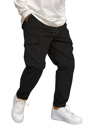 Image of Leriya Fashion Men's Cargo Pants | 4 Pocket Cotton Cargo Joggers for Men | Loose Fit Stylish Pant with Pockets | Casual Baggy Trousers & Streetwear Lower