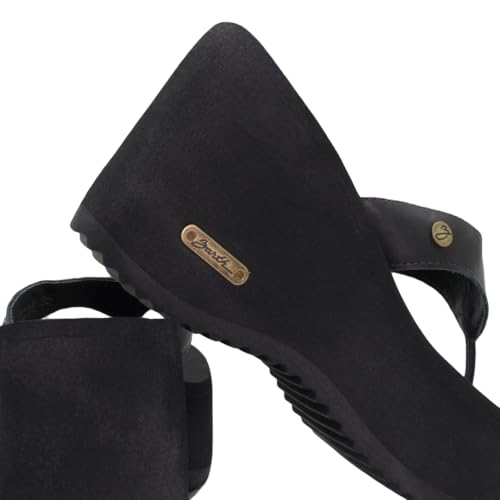 Tamanco Plataforma salto Alto Barth Shoes Sorvete Correia Couro (Preto, BR, Adulto, Numérico, 36)