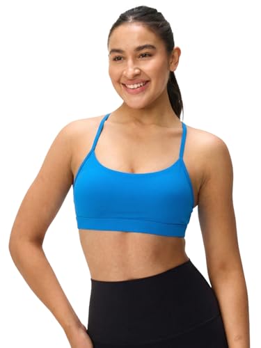 Image of Womens Y Back Padded Sports Bra Strappy U Neck Butter Soft Low Impact Workout Bras Yoga Pilates Walking