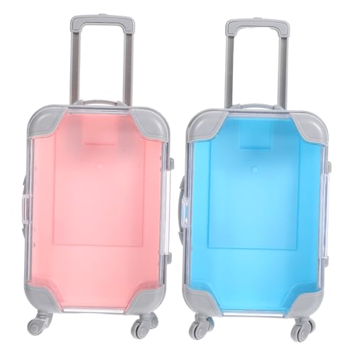 VICASKY 2pcs Lash Organizer Suitcase Mini Travel Eyelash Holder Box Luggage-style Lash Storage for Party Wedding Travel